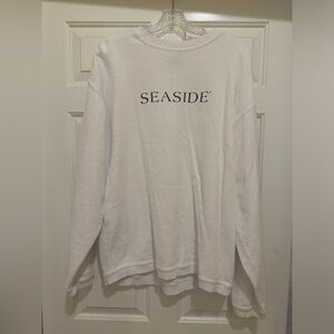 Seaside Corded White Sweatshirt